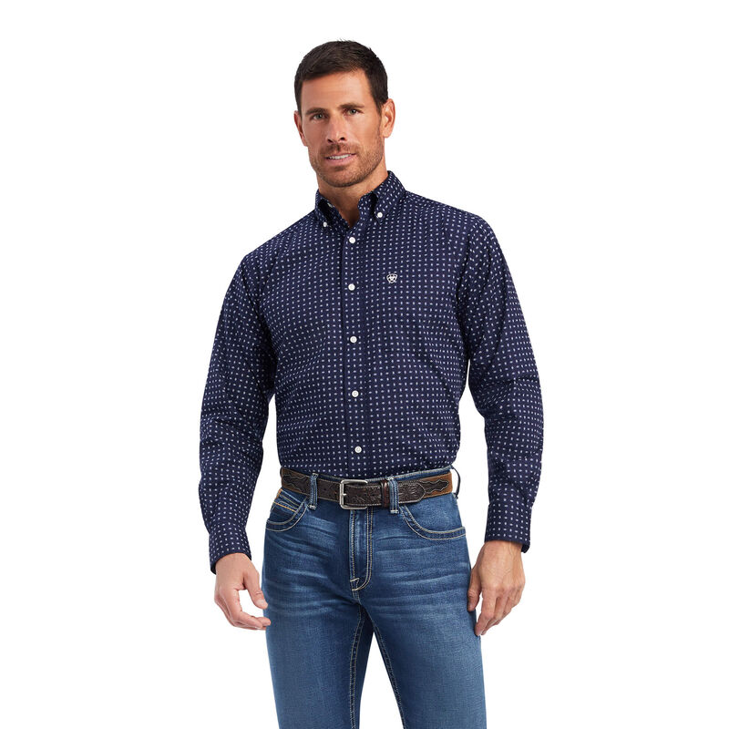 Ariat Hemden Herren - Niko Stretch Fitted Navy ( UXADE-5974 )